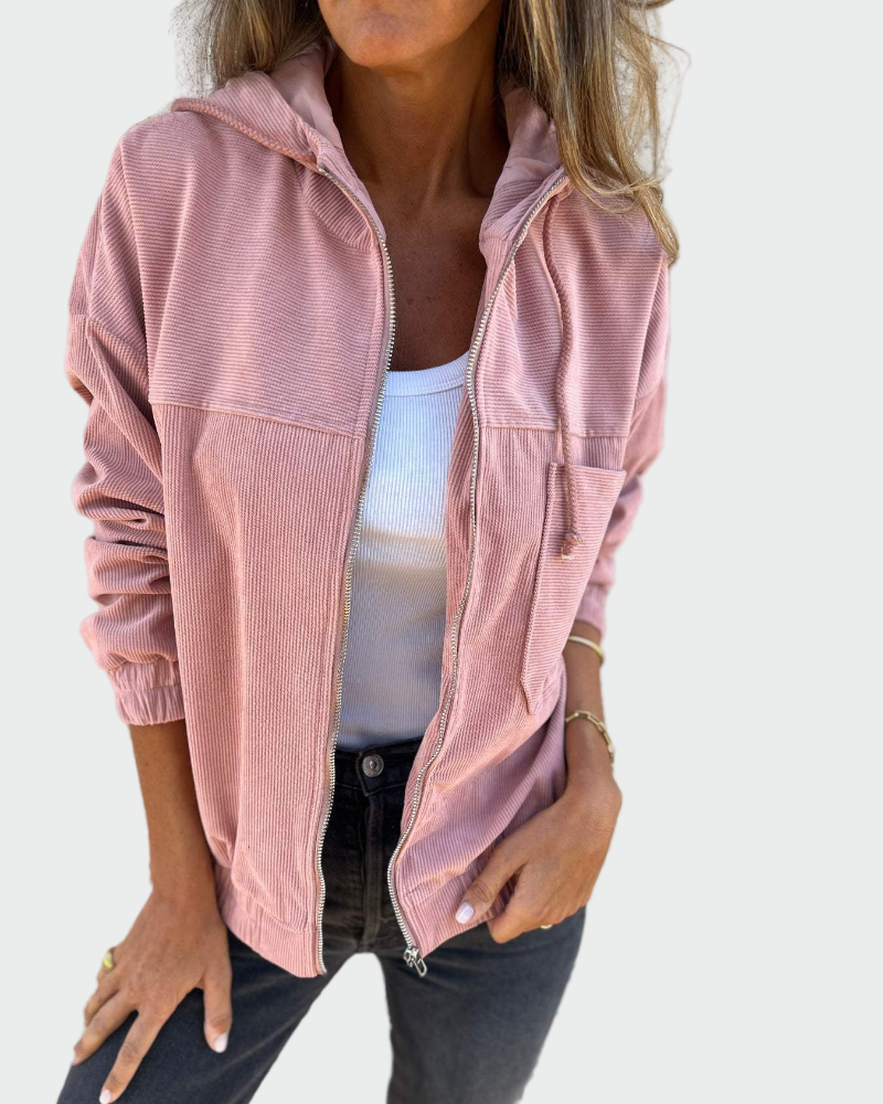 Velvet Textured Blazer with Stripes