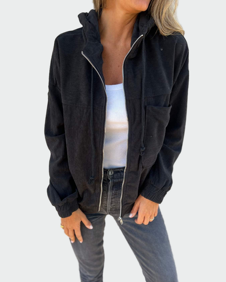 Velvet Textured Blazer with Stripes