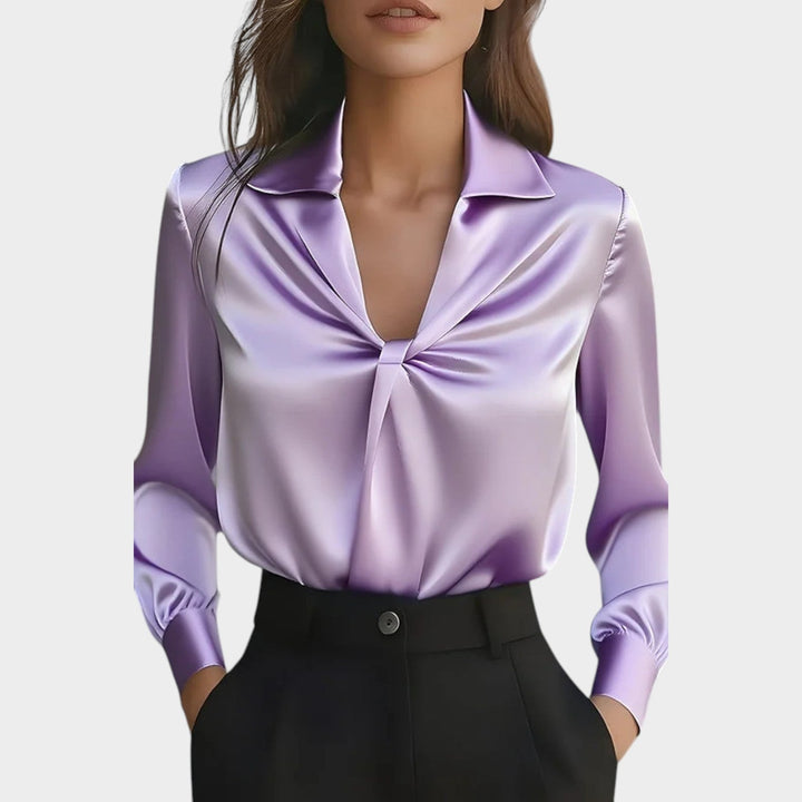 Chic Satin Knot Blouse