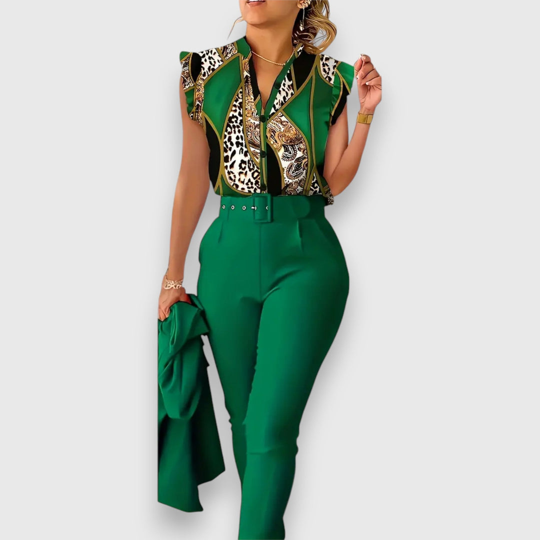 Two-Piece Set with Modern Leopard Print