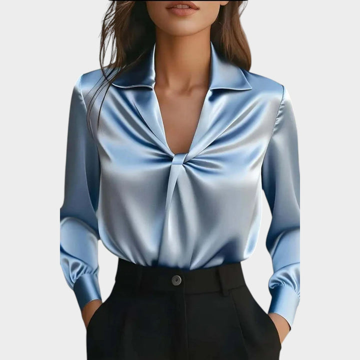 Chic Satin Knot Blouse