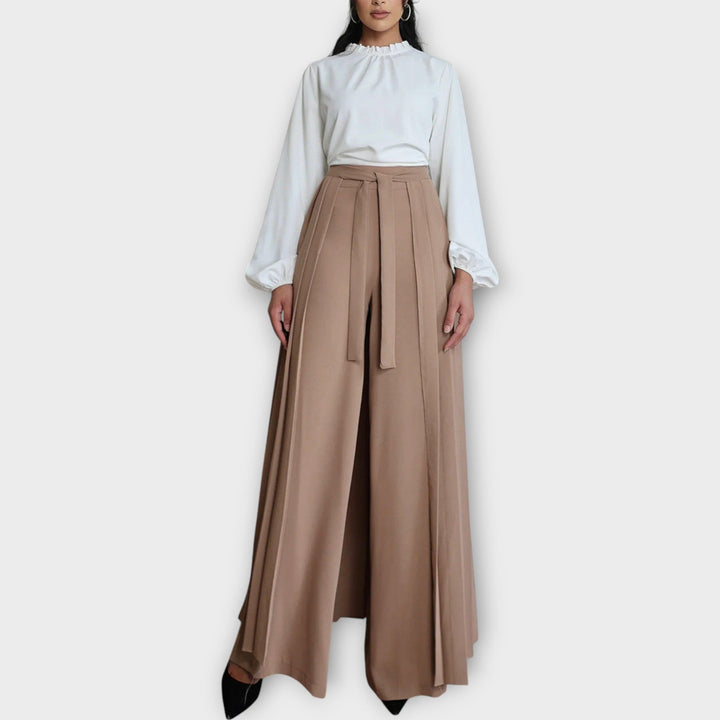 Pleated Wrap Wide Leg Pants