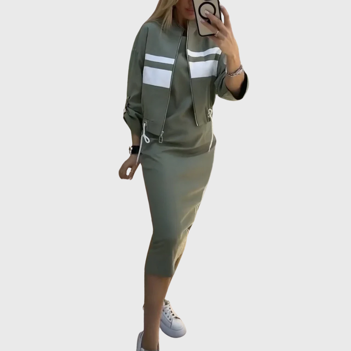 Casual Two-Piece Skirt Tracksuit Set