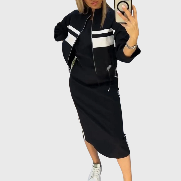Casual Two-Piece Skirt Tracksuit Set