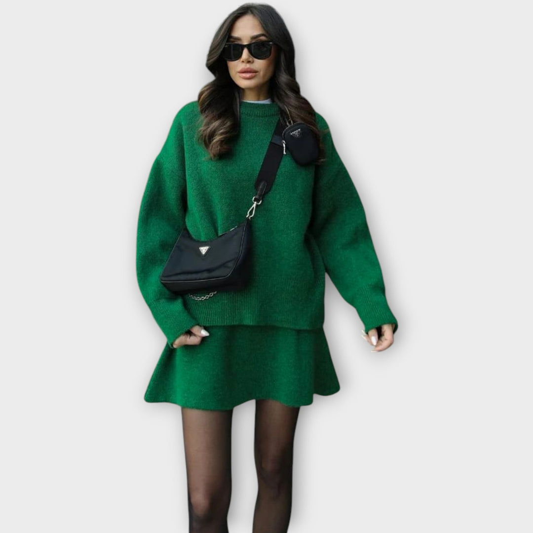 Knitted Skirt Two Piece Set