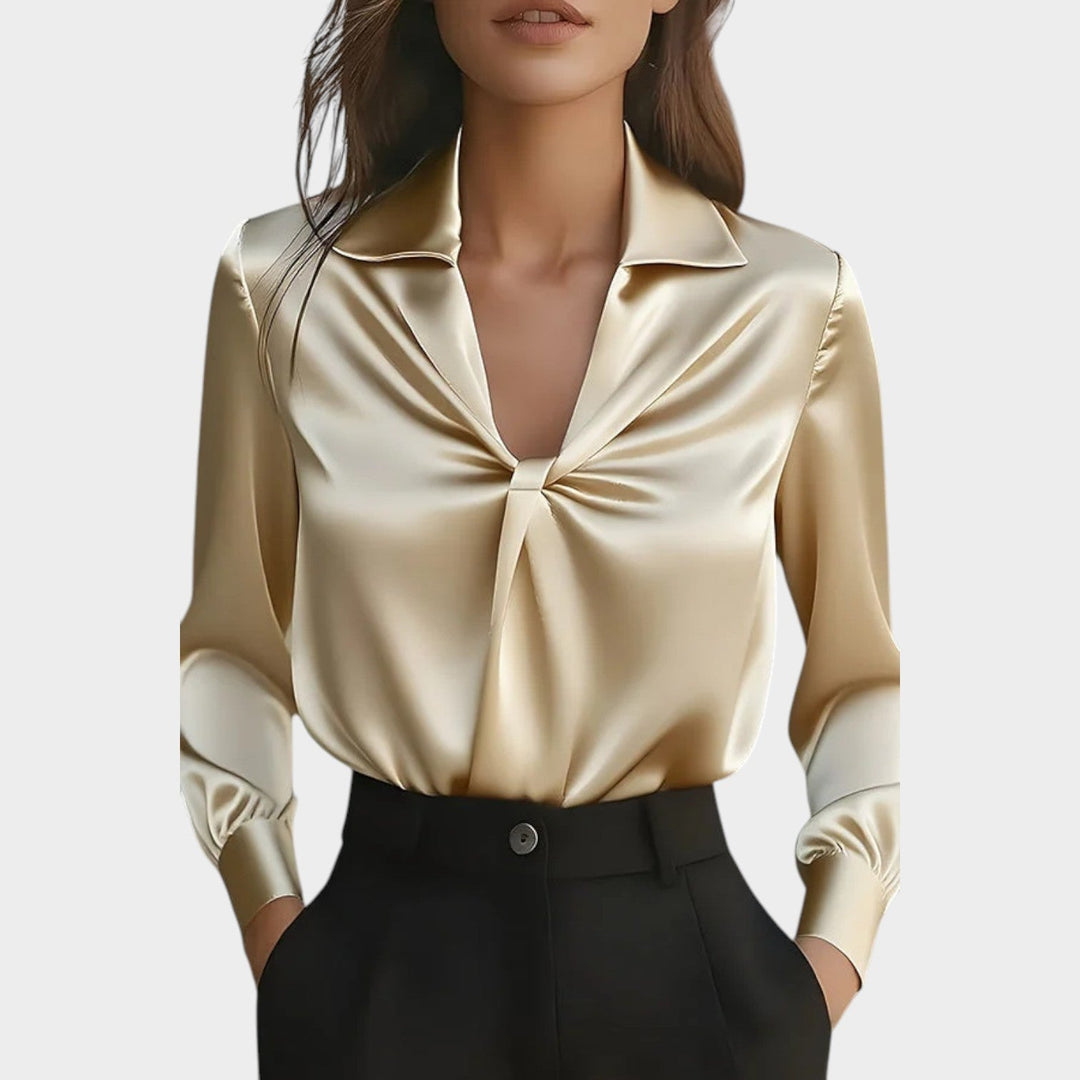 Chic Satin Knot Blouse