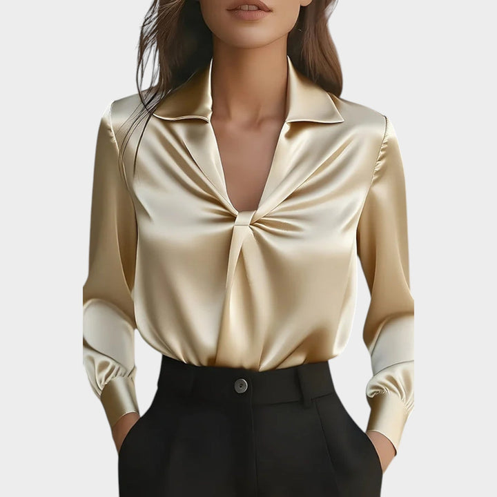 Chic Satin Knot Blouse