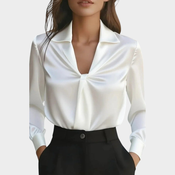 Chic Satin Knot Blouse