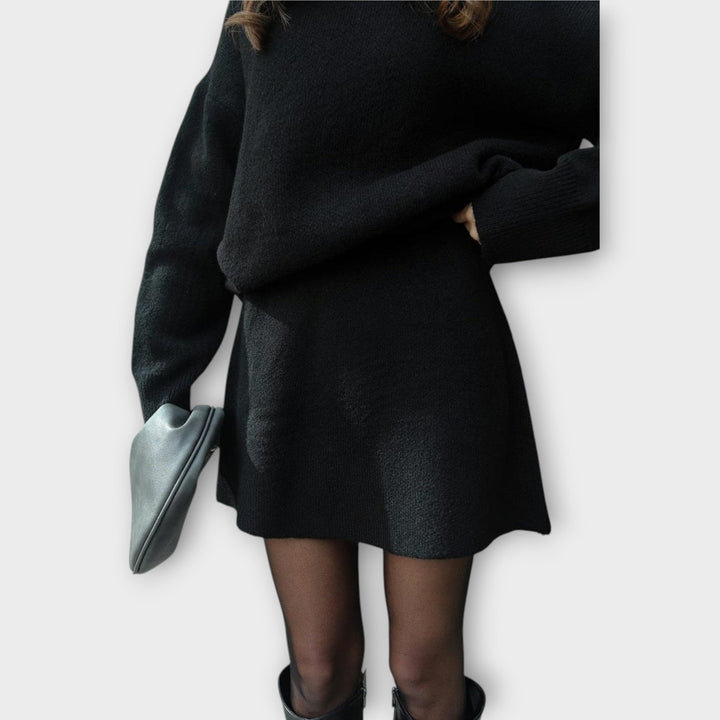 Knitted Skirt Two Piece Set