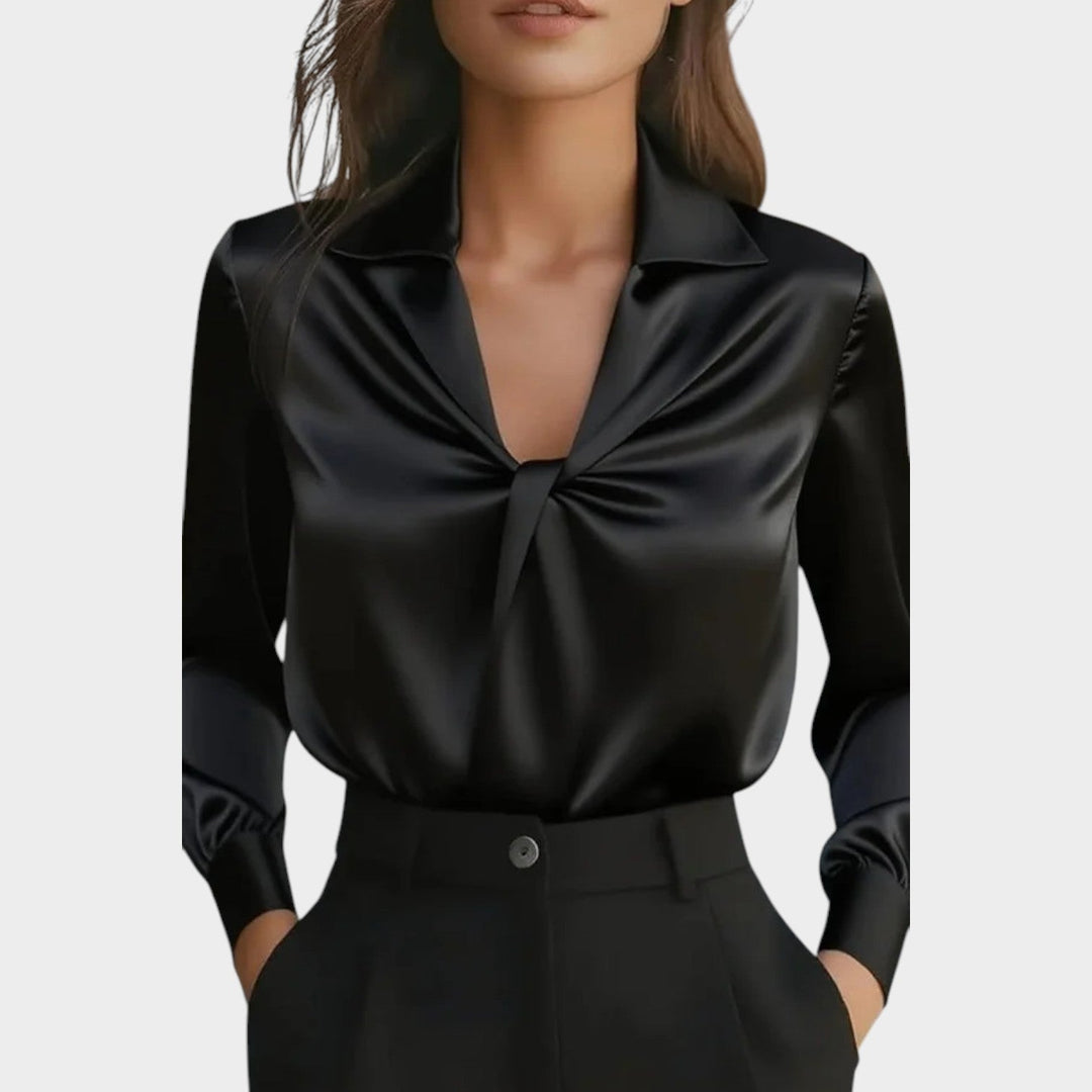 Chic Satin Knot Blouse