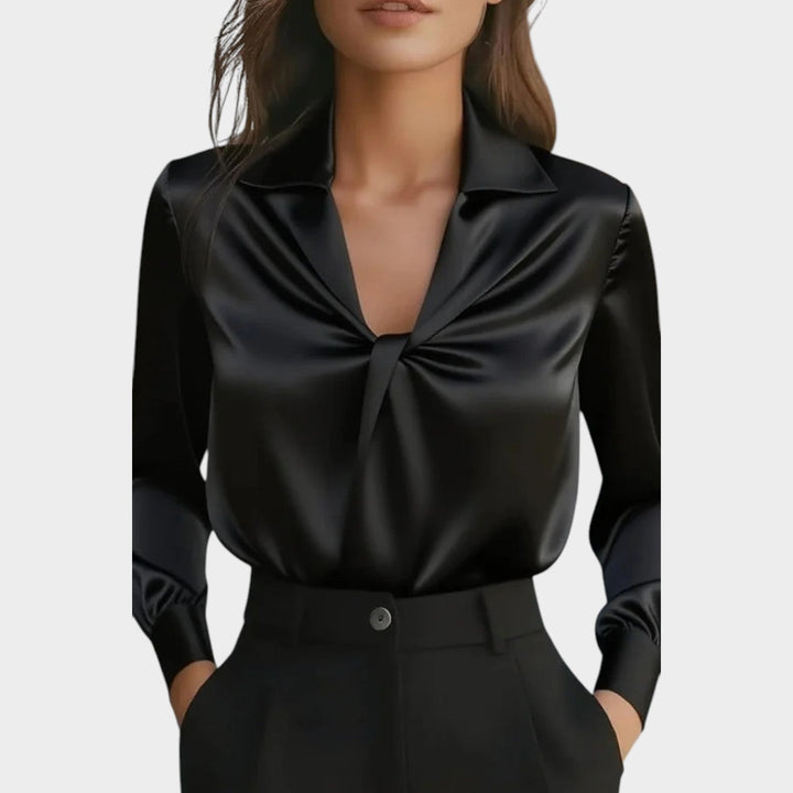 Chic Satin Knot Blouse