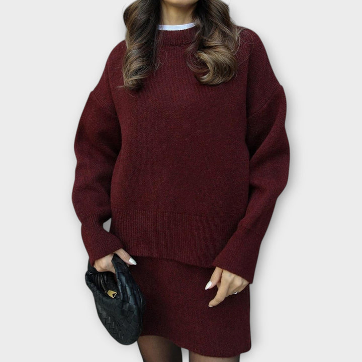 Knitted Skirt Two Piece Set