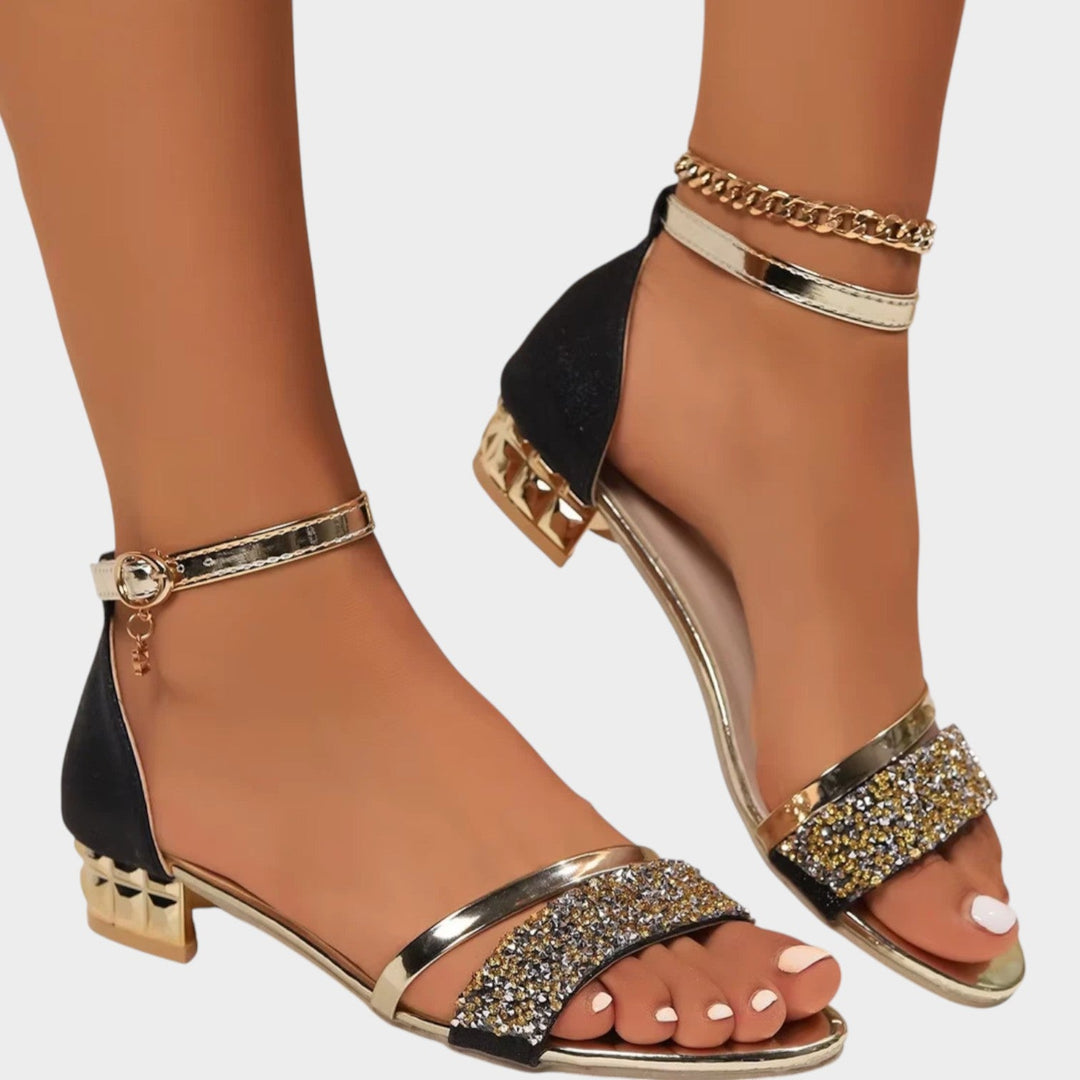 Glam Crystal Ankle Strap Heels