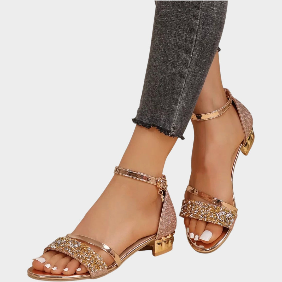 Glam Crystal Ankle Strap Heels